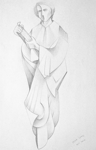 pencil drawing of St Patrick